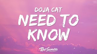 Doja Cat  Need To Know Lyrics [upl. by Yregram197]