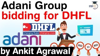 Adani Groups higher bid for DHFL  What is the case against DHFL UPSC IAS [upl. by Eelarat]