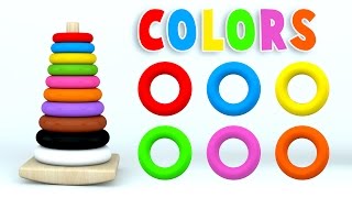 Learn Colors with Color Stack Rings and More Colours Videos for Children [upl. by Hayyifas]