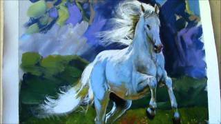 Painting Horse in a LandscapeLipizzaner Stallion [upl. by Thilda]