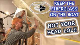 BEST WAYS TO LAY FIBERGLASS UPSIDE DOWN  OVERHEAD DIY [upl. by Akinot]