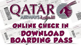 How to Download Boarding Pass Qatar Airways Online Check in  Qatar Airways  Web Check In Airlines [upl. by Nortna888]