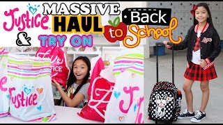 MASSIVE JUSTICE BACK TO SCHOOL HAUL amp TRY ON [upl. by Netsirk]