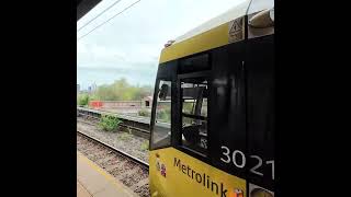 Manchester Metrolink Trams 3021 Cornbrook Elevated Stop [upl. by Hawger]