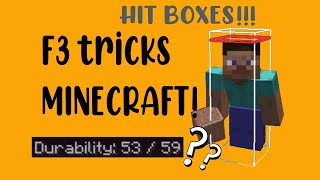 F3 TIPS AND TRICKS how to see hitboxes and durability in Minecrafttimestamps in description [upl. by Vizza]