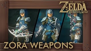 Zelda Breath of the Wild  All Zora Weapons Complete Set Location [upl. by Hanej]