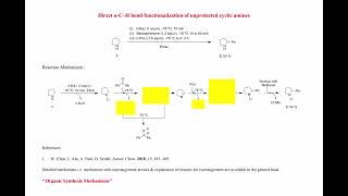 Direct αC–H bond functionalization of unprotected cyclic amines Nature Chem 2018 10 165–169 [upl. by Ticon]