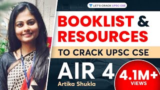 Booklist for UPSC CSE IAS Preparation 2018 by UPSC Topper AIR 4 Artika Shukla [upl. by Edith]