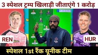 HUR vs REN Dream11 Team Prediction  Hobart Hurricanes vs Melbourne Renegades Dream11 Team [upl. by Hakan]