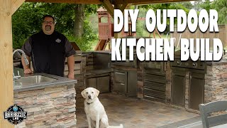 Building an Outdoor Kitchen  How We Saved Over 75 Using DIY Outdoor Kitchen Techniques [upl. by Ahsiela]