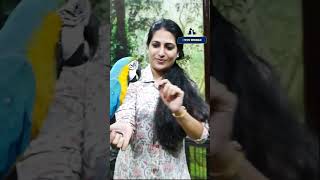 കശ്മലൻ മുഖത്ത് കടിക്കുമോ  The mallu actress was afraid that the macaw parrot might bite her face [upl. by Okin]