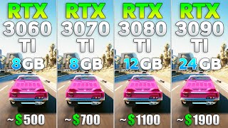 RTX 3050 vs 3060 vs 3060 ti vs 3070 vs 3070 ti 4k 2160p [upl. by Bonnette]