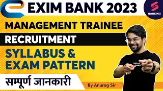 Exim Bank Recruitment 2023  Exim Bank Management Trainees Syllabus amp Exam Pattern By Anurag Sir [upl. by Hudnut955]