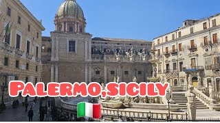 PalermoSicily 4k Walking Touritaly sicilia explore culture [upl. by Mayram]