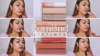 GUIDE To All ROMAND LIP TINTS LIPSTICKS LIP BALMS INDIAN SKIN LIP SWATCHES amp REVIEW [upl. by Georgeanne]