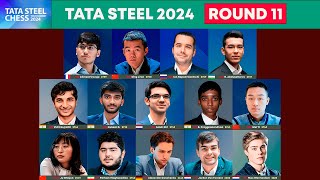 🔴 Round 11  Tata Steel Chess 2024  Ding Nepom Firouzja Giri Pragg Gukesh AbdusattorovWei Yi [upl. by Ananna197]