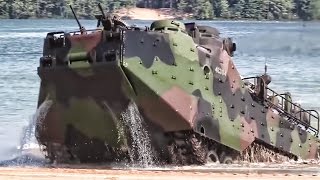 Marines Practice Beach Landing In Amphibious Assault Vehicles [upl. by Dunham979]