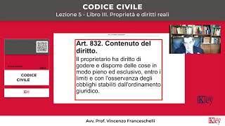 Codice civile  Lezione 5  Libro III Proprietà e diritti reali [upl. by Kirchner]