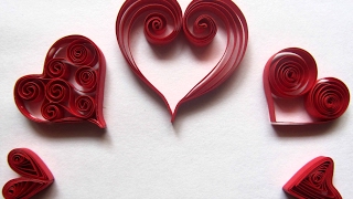 Quilled Hearts 5 different Hearts Easy to make Quilled Hearts [upl. by Hackathorn]