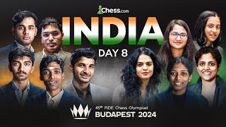 CHESS OLYMPIAD 2024 DAY 8  GUKESH VIDIT PRAGG ARJUN IN ACTION [upl. by Earissed]