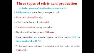 Microbial production of citric acid Fermentation technology [upl. by Nial]