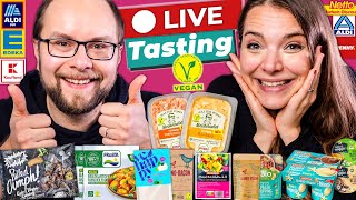 🔴 LIVE Wir testen neue vegane Produkte von Discountern amp Supermärkten [upl. by Urson]