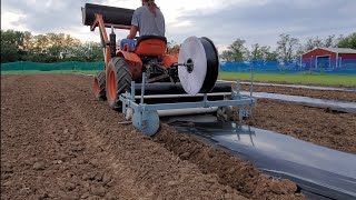 BCS Plastic Mulch Layer on a Small Tractor Plasticulture [upl. by Yma149]