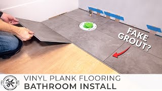 How to Install Vinyl Plank Tiles in a Bathroom 🚽 [upl. by Yraht681]