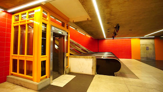 Sweden Stockholm Norsborg Subway Station  SMW incline elevator [upl. by Yelkao]