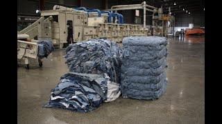 Recycling Used Denim Into New Cotton With AFGIs Post Consumer Waste PCW Machine [upl. by Aisitel602]