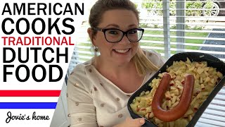 🍏🥔🍎American cooks TRADITIONAL DUTCH FOOD  Stamppot  Hete Bliksem  Jovies Home [upl. by Aicnarf152]