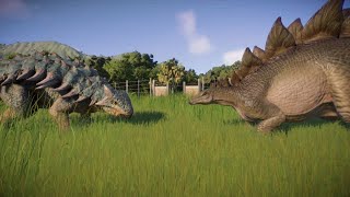 Jurassic World Evolution 2  Stegosaurus Vs Ankylosaurus Bumpy [upl. by Eleonore791]