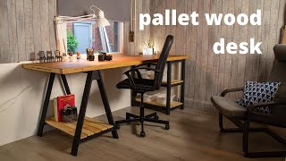 diy desk build from pallet wood [upl. by Ettenajna]