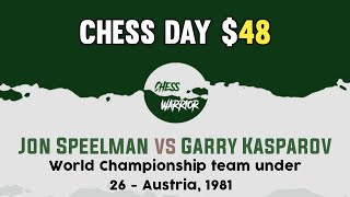 Jon Speelman vs Garry Kasparov  World Championship team under 26  Austria 1981 [upl. by Josi]