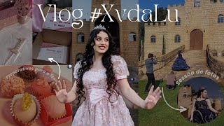 Vlog da minha festa de 15  Preparativos sessão de fotos e por trás da festa🩷 [upl. by Kreager635]