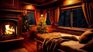 Christmas Orient Express  Winter Night Train Ambience  Wind Snow amp Blizzard Sounds [upl. by Ydnagrub977]