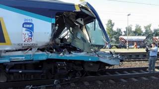 Czech highspeed train crash Train hit truck [upl. by Nivets608]