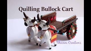 Quilling Bullock Cart Best from Waste Paper Bull Cart Miniature Quilling Quilling showpiece [upl. by Ilario]