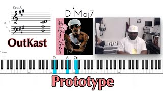 How to play Outkast  Andre 3000  Prototype  The Love Below PIANO TUTORIAL A Major [upl. by Magda]