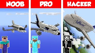 Minecraft NOOB vs PRO vs HACKER AIRPLANE HOUSE BUILD CHALLENGE in Minecraft  Animation [upl. by Alleyn]