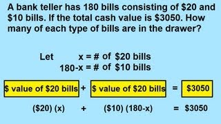 Algebra  Word Problems With Money [upl. by Oj328]