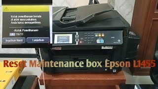 Cara reset Maintenance box Epson L1455 [upl. by Fair]