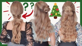 🎄 COIFFURE POUR NOEL FACILE 🎄 coiffure tendance automne hiver 🎄 astuce coiffure facile et RAPIDE [upl. by Toffey]