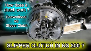 Understanding Motorcycle Clutches Conventional vs Slipper Clutch  NS 200 with Slipper Clutch [upl. by Ced]