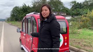 China mini electric car test drive  Introduction  review Minghong SEV 2 [upl. by Notnelc]