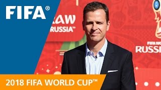 Oliver Bierhoff Germany REACTION World Cup Preliminary Draw [upl. by Erlond542]