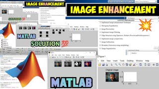 Implement Image Enhancement Technique in MATLAB For DIP  Image Enhancement  MATLAB matlab dip [upl. by Mara23]