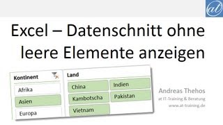 Excel  395  Leere Elemente in Datenschnitten ausblenden  Pivot [upl. by Accem891]