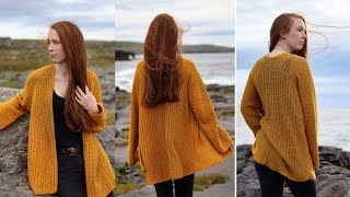 Crochet Cardigan Made From 2 Panels [upl. by Hen969]