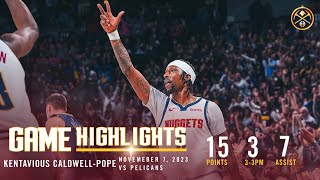 Kentavious CaldwellPope Full Game Highlights  11723 [upl. by Atnuhs823]